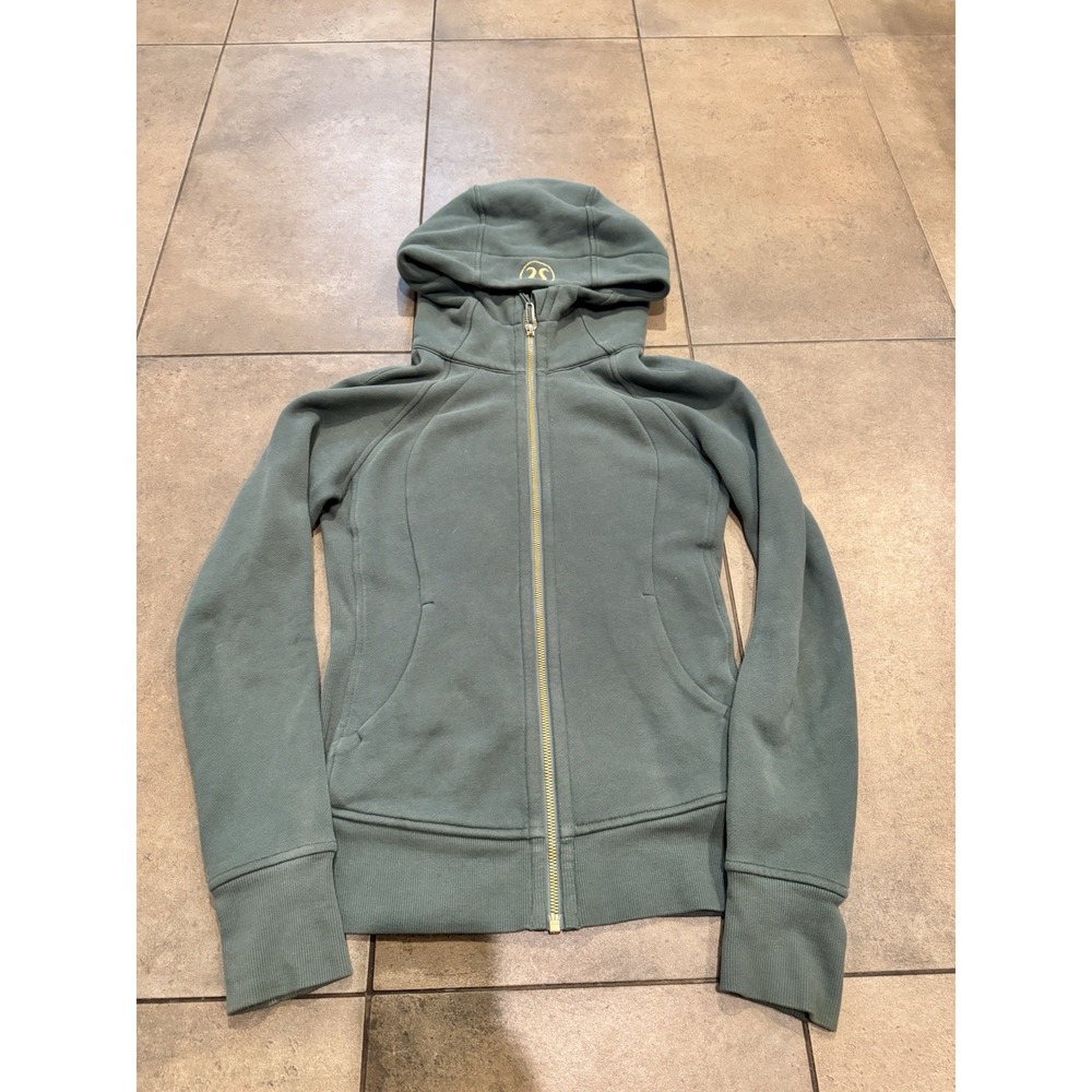Lululemon Scuba Hoodie Full Zip Jacket Heathered Gray Size 2 Womens